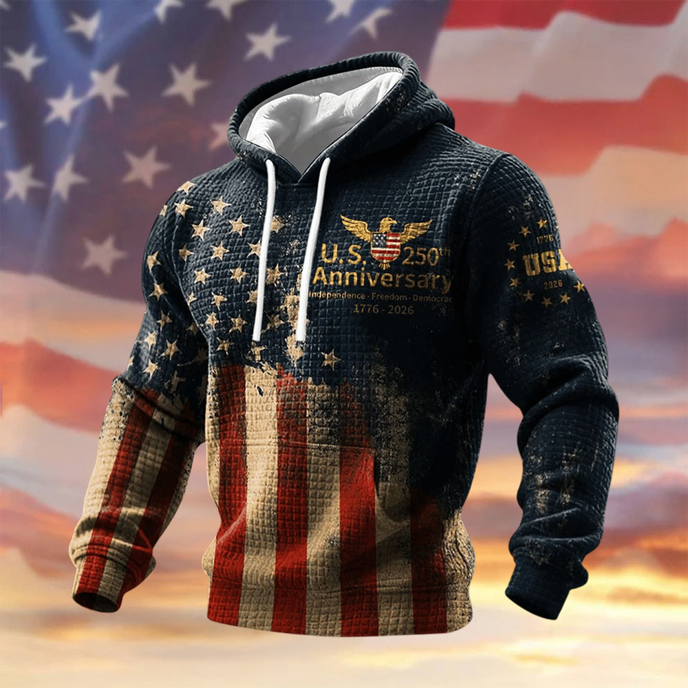 US 250th Anniversary 1776 2026 Hoodie Independence Day Clothing Line Patriotic Gift