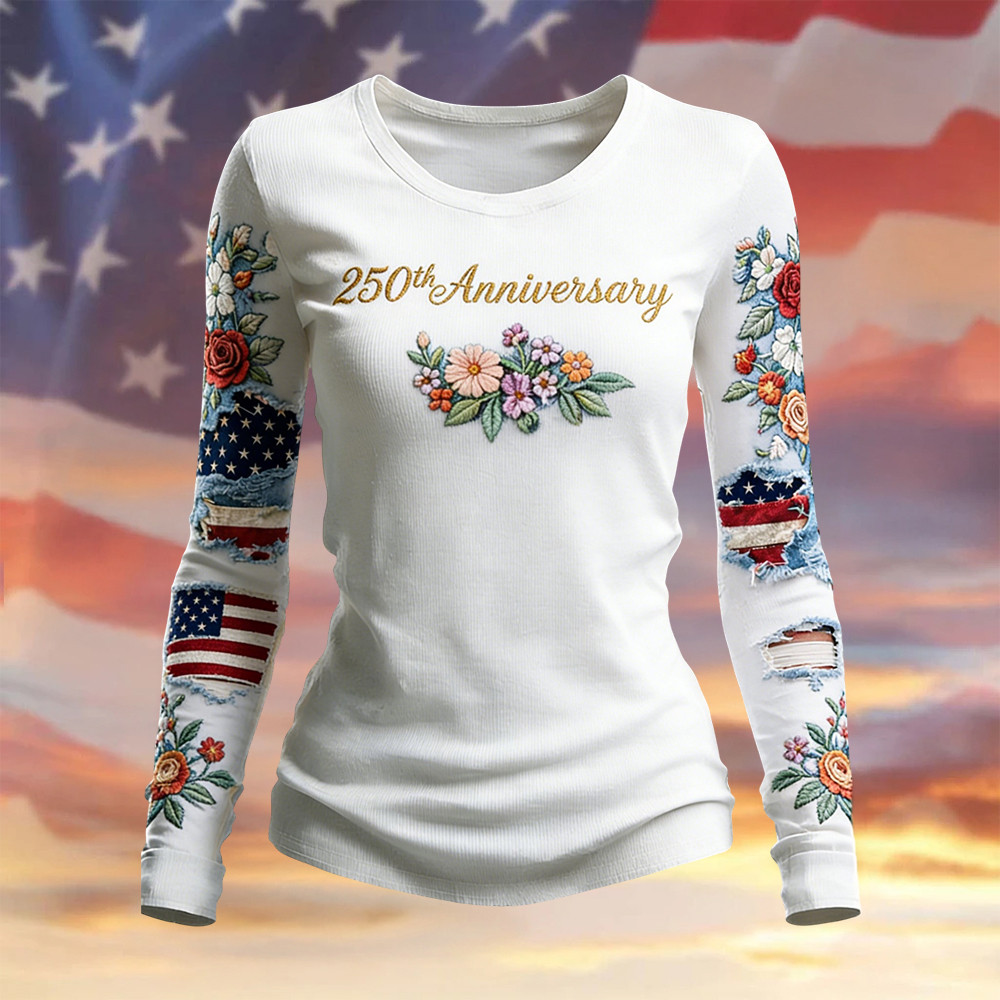 US 250Th Anniversary 1776 2026 Long Sleeve Shirt America's 250th Birthday Apparel Wife Gift Idea