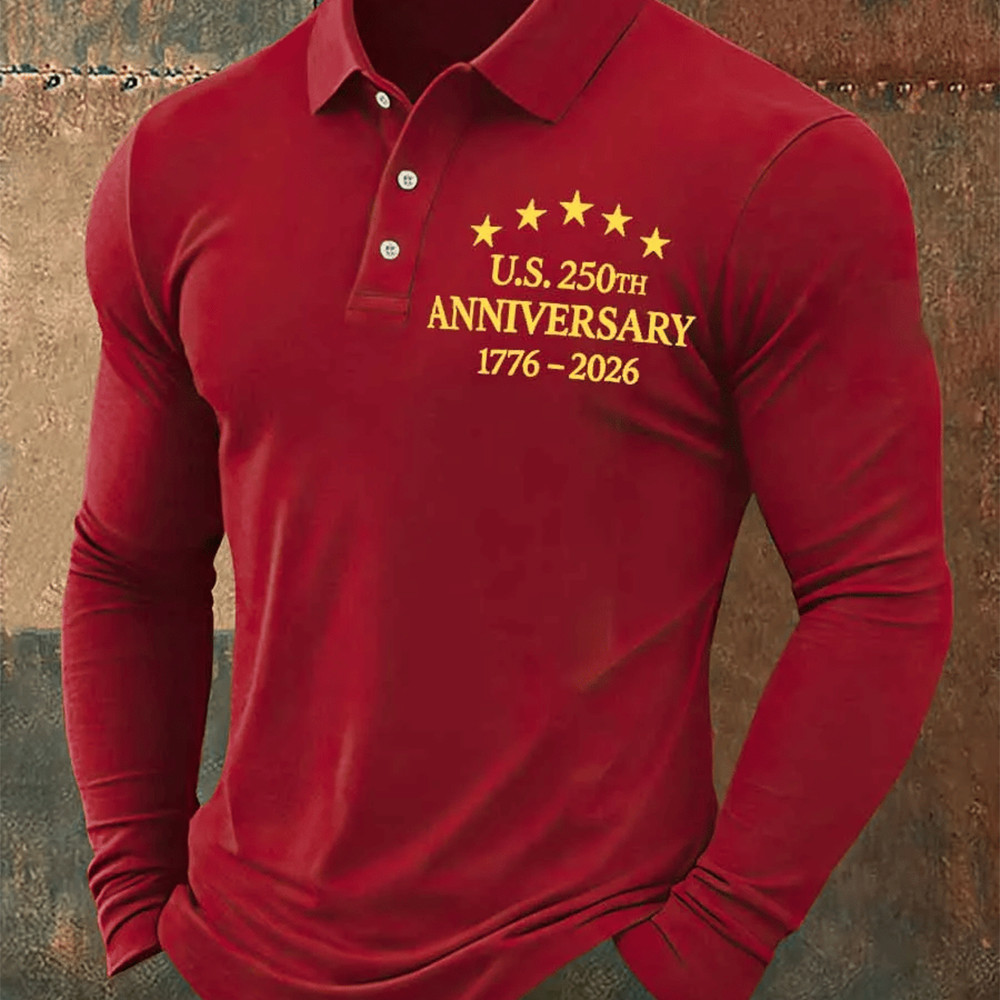 US 250Th Anniversary 1776 2026 Polo Long Sleeve Semiquincentennial Clothing Gifts For Boyfriend