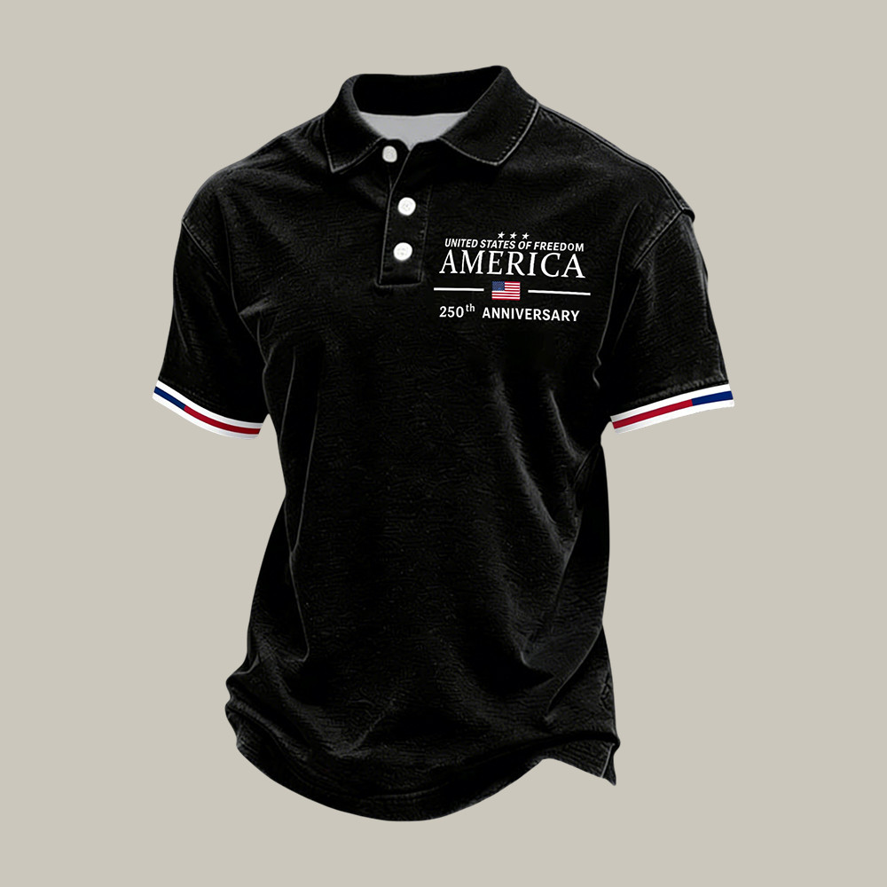 US 250th Anniversary 1776 2026 Polo Shirt 4th Of July Attire Cool Gift For Dad