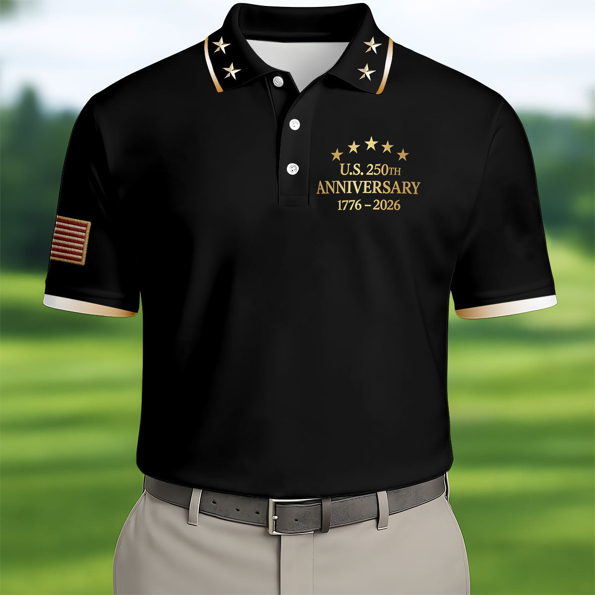 US 250th Anniversary 1776 2026 Polo Shirt Golf  Apparel Golf Gifts For Dad
