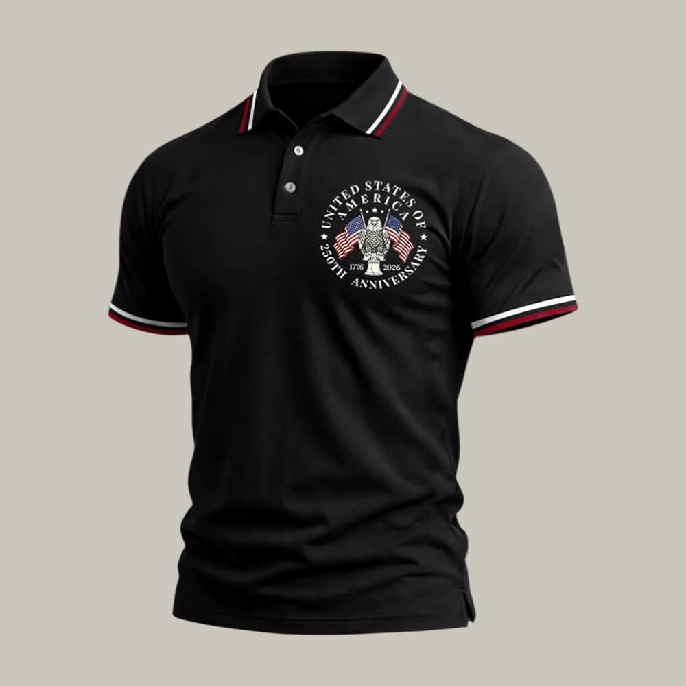 US 250th Anniversary 1776 2026 Polo Shirt July 4th Clothes Good Gift For Patriotic Men
