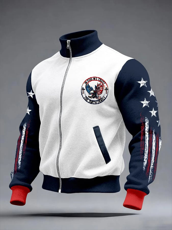 US 250th Anniversary 1776 2026 Stand Collar Zip Jacket American Flag Apparel Gifts For Liberals