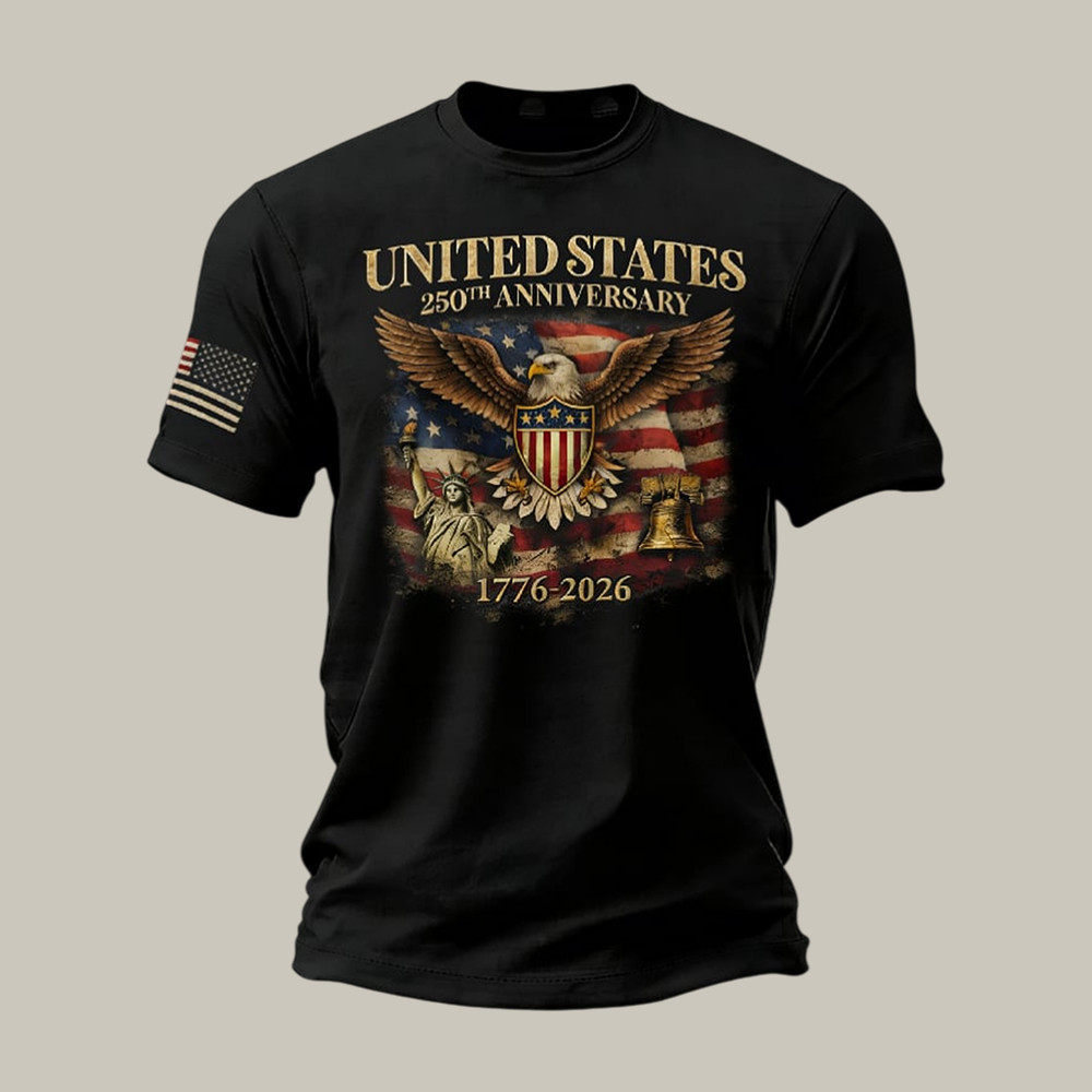 US 250th Anniversary 1776 2026 T-Shirt Patriotic Eagle Statue Of Liberty Apparel July 4 Gift