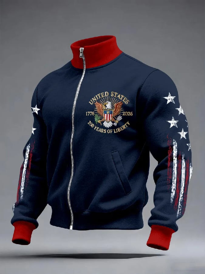 US 250th Anniversary 1776 2026 Zip Sweatshirt America's Birthday Clothing Gifts For Husband