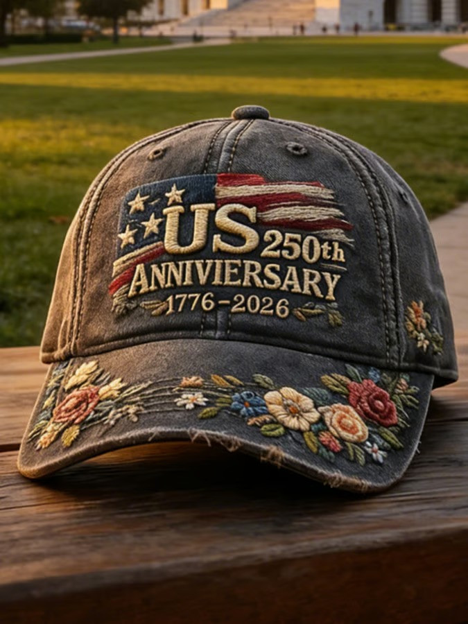 US 250th Anniversary Baseball Cap 1776 2026 Floral Hat Patriotic Gift For Women