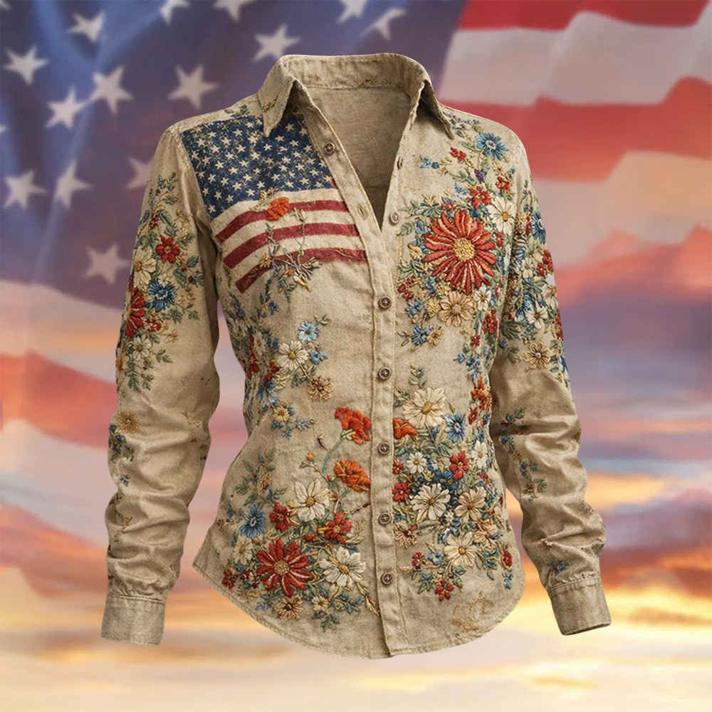 US 250th Anniversary Button Up Long Sleeve Shirt 4th Of July Apparel Gift For Independence Day