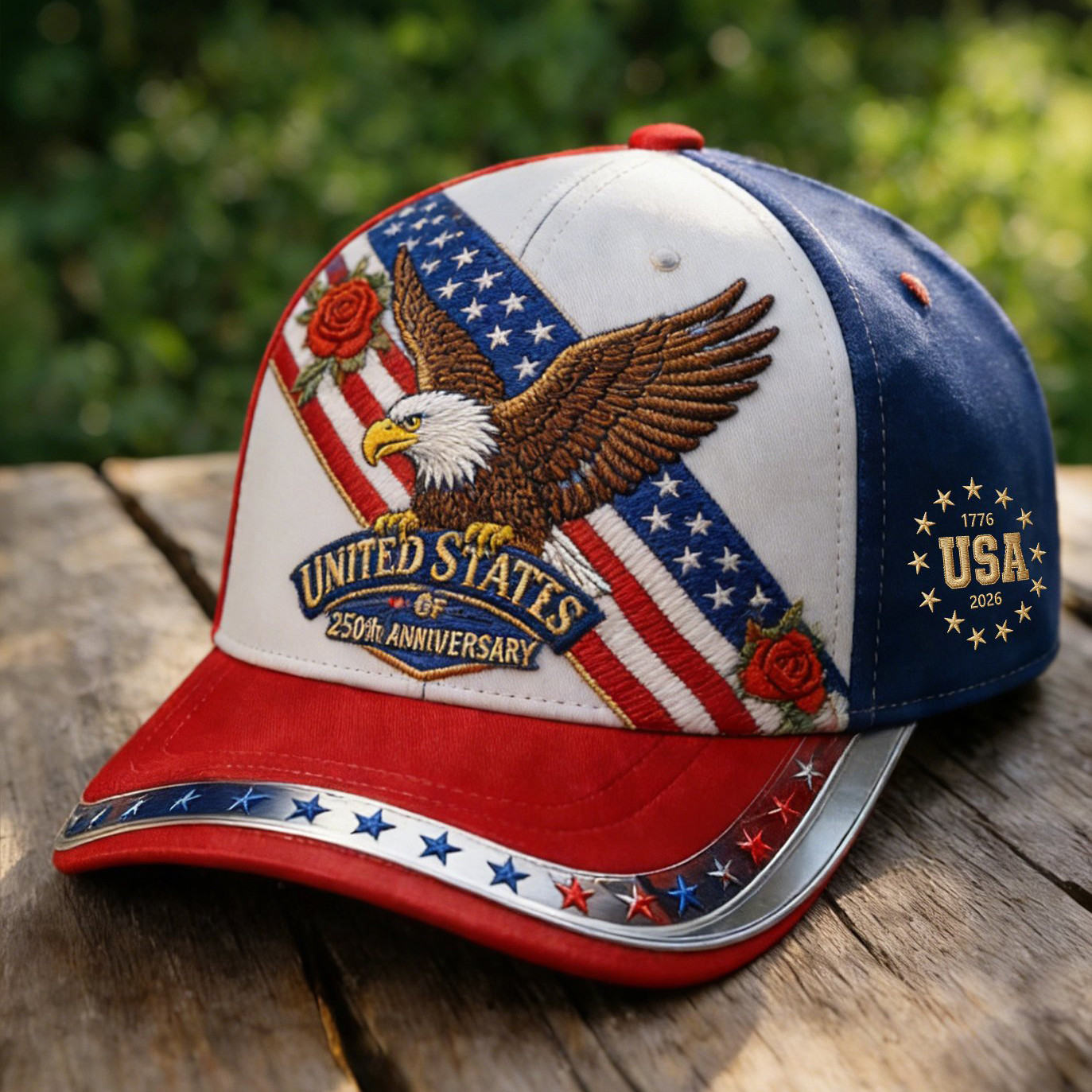 US 250th Anniversary Commemorative 1776 2026 Hat American Eagle Cap July 4 Gift