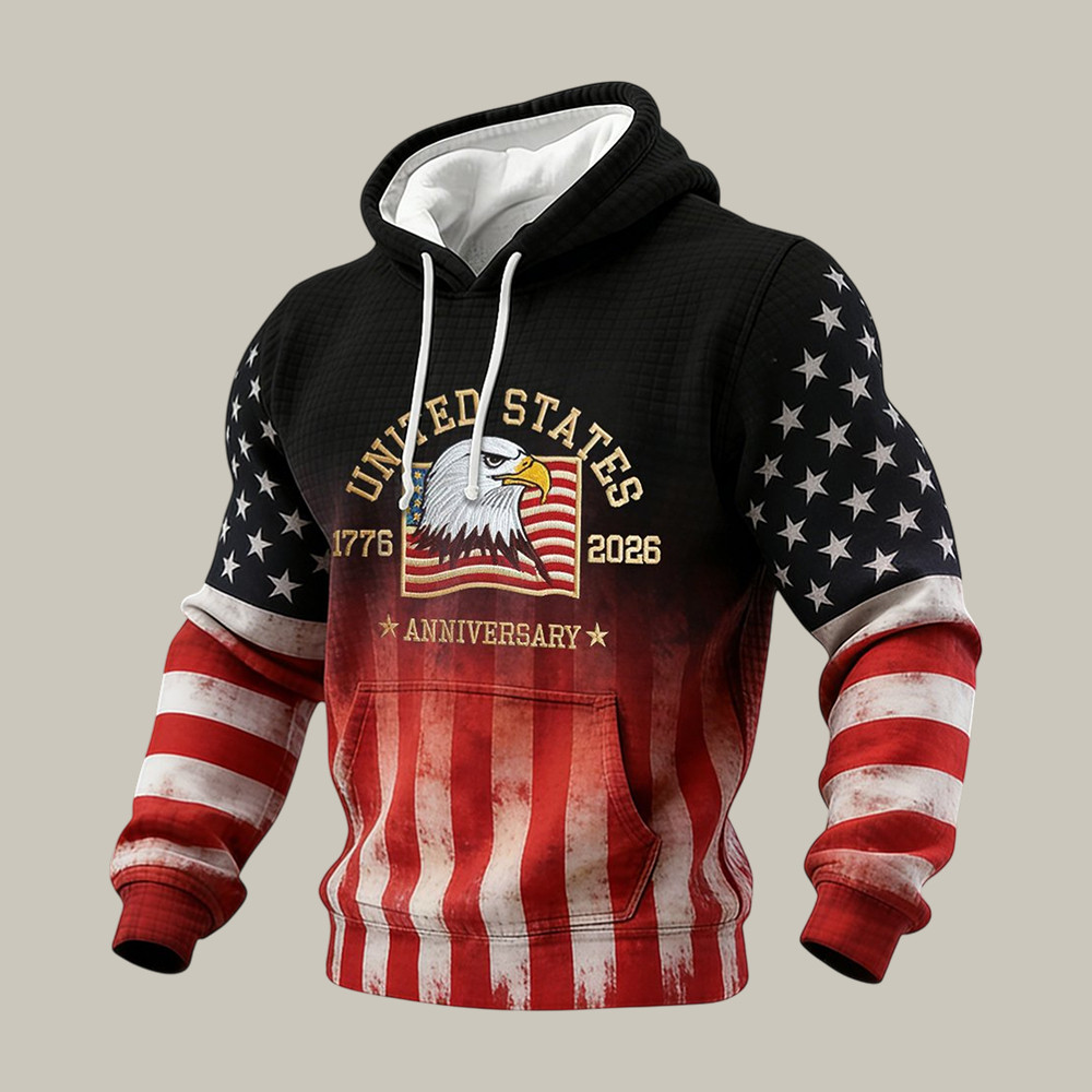 US 250th Anniversary Commemorative Design Hoodie American Eagle Apparel Gift For America's Birthday