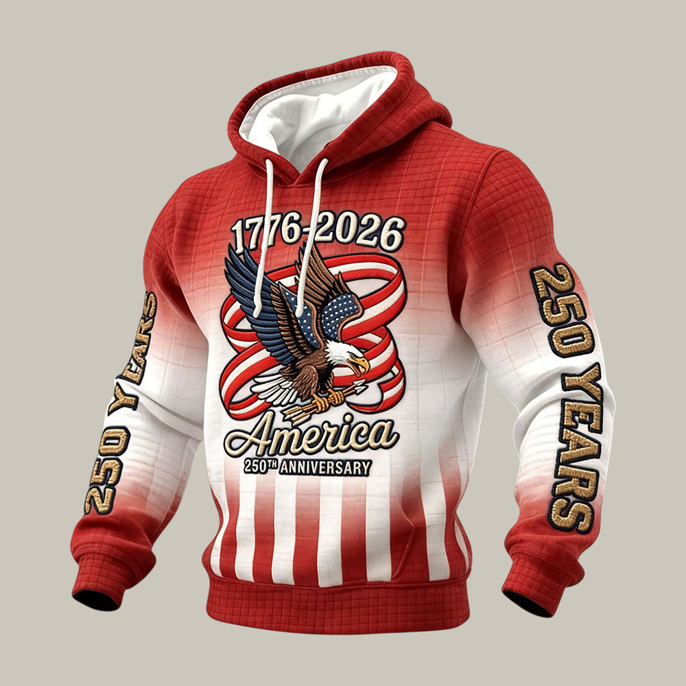 US 250th Anniversary Commemorative Hoodie 1776 2026 American Eagle Apparel Anniversary Gifts