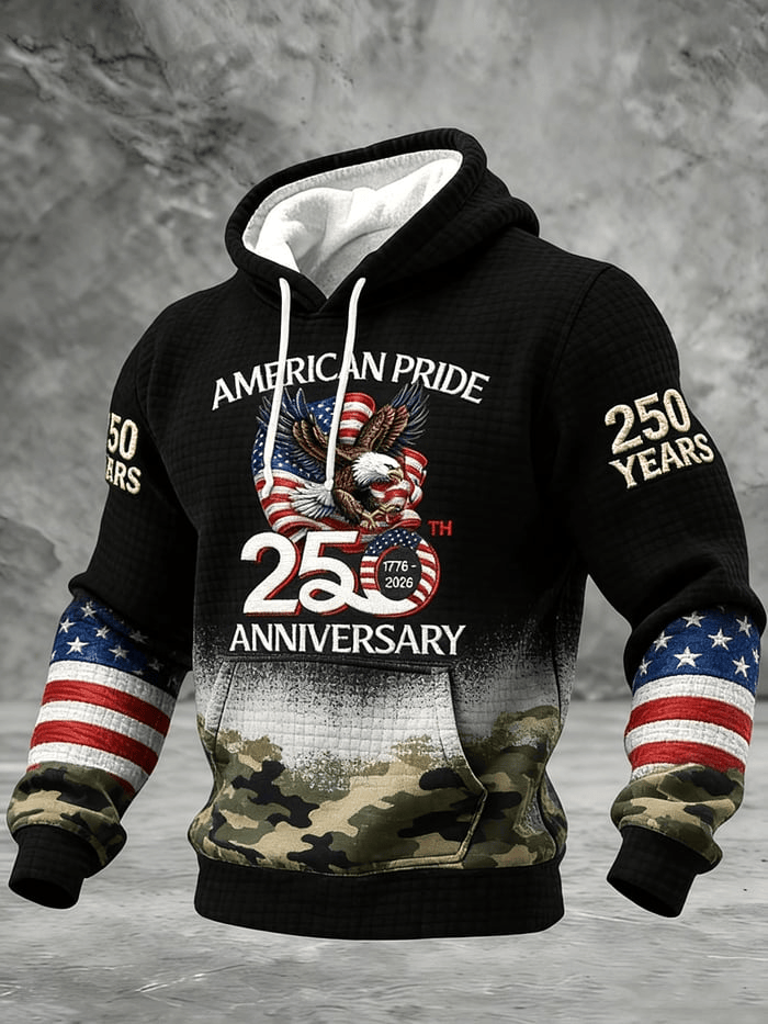 US 250th Anniversary Commemorative Hoodie American Pride 250 Years Mens Patriotic Hoodies