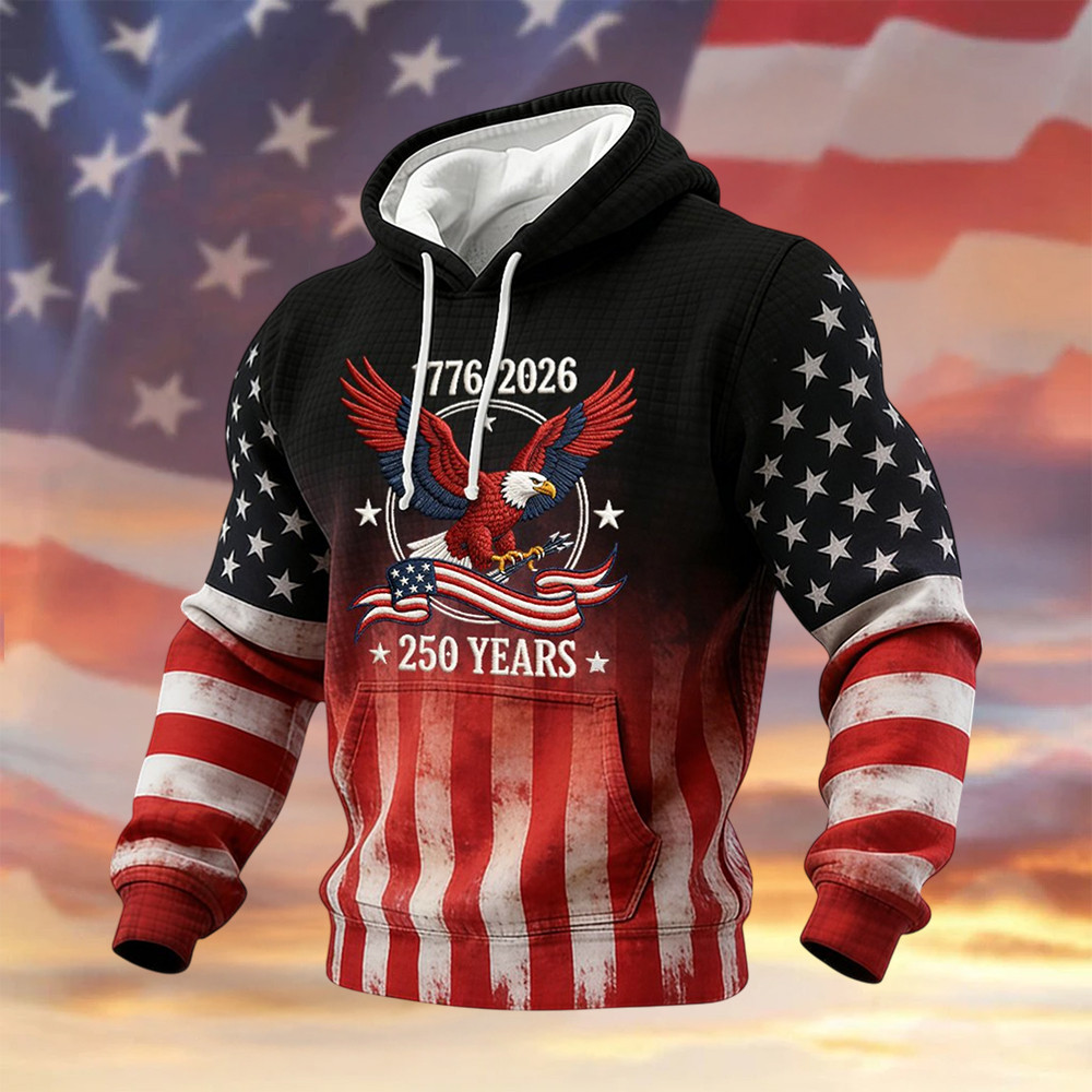 US 250th Anniversary Commemorative Hoodie Independence Day Merch Patriotic Gift
