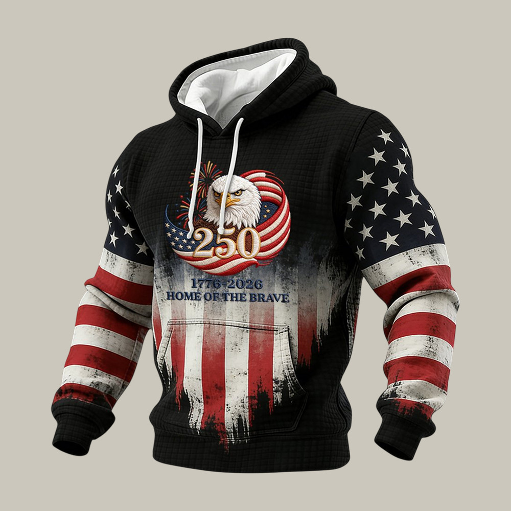 US 250th Anniversary Commemorative Hoodie Patriotic American Eagle Clothing 4Th Of July Gift
