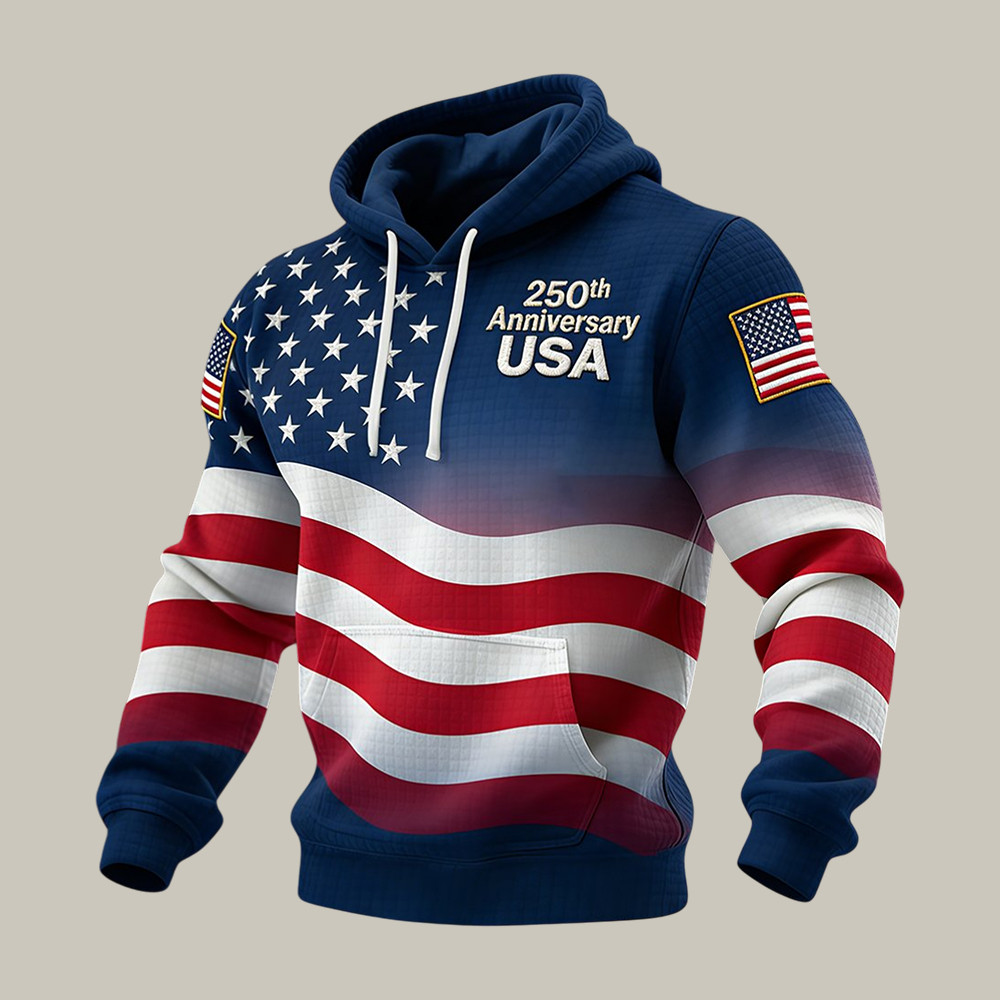 US 250th Anniversary Commemorative Hoodie Patriotic Apparel 4th Of July Attire
