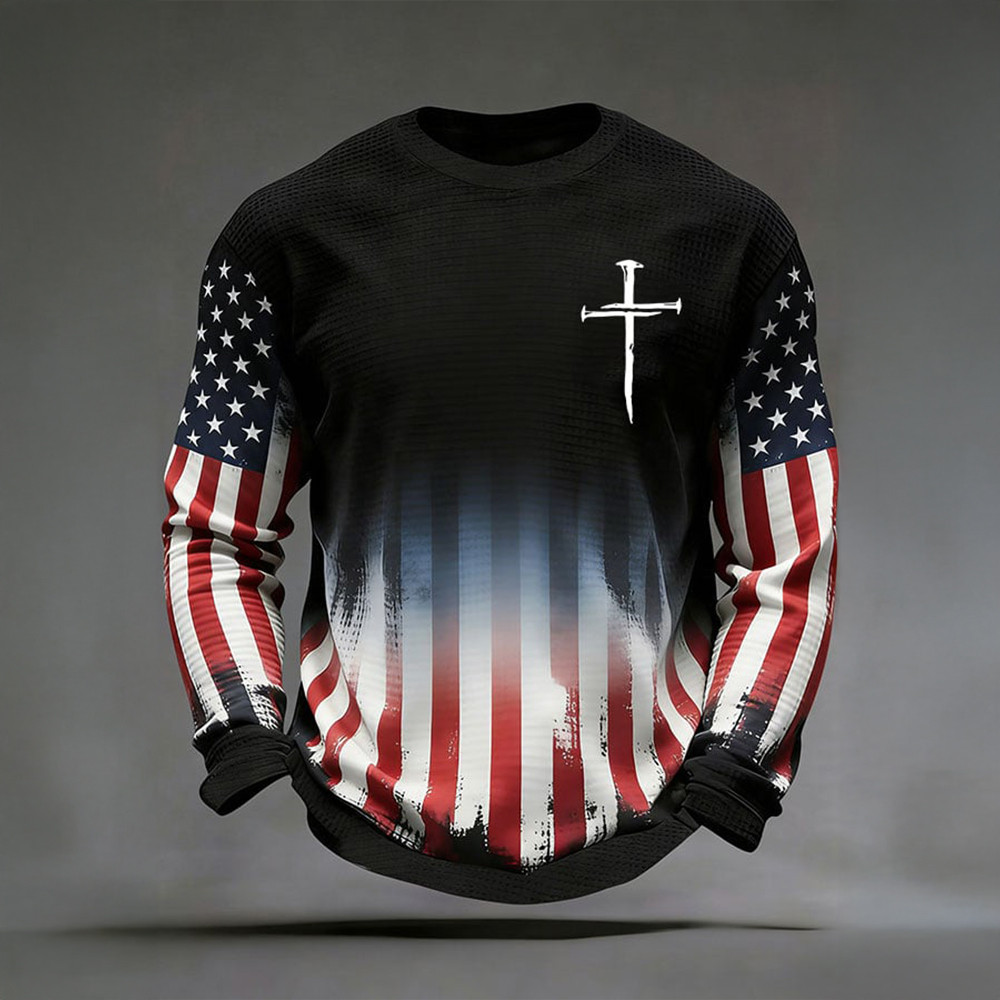 US 250Th Anniversary Faith Cross Long Sleeve Shirt Faith Apparel Independence Day 2026 Gifts
