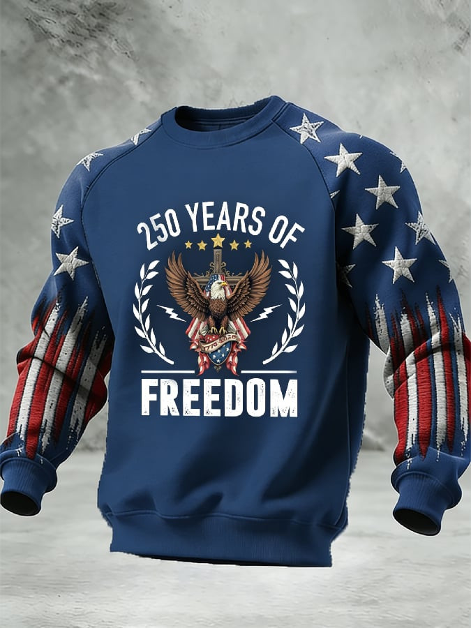 US 250th Anniversary Faith Sweatshirt American Flag Pattern Sweatshirt Gift Ideas For Patriot