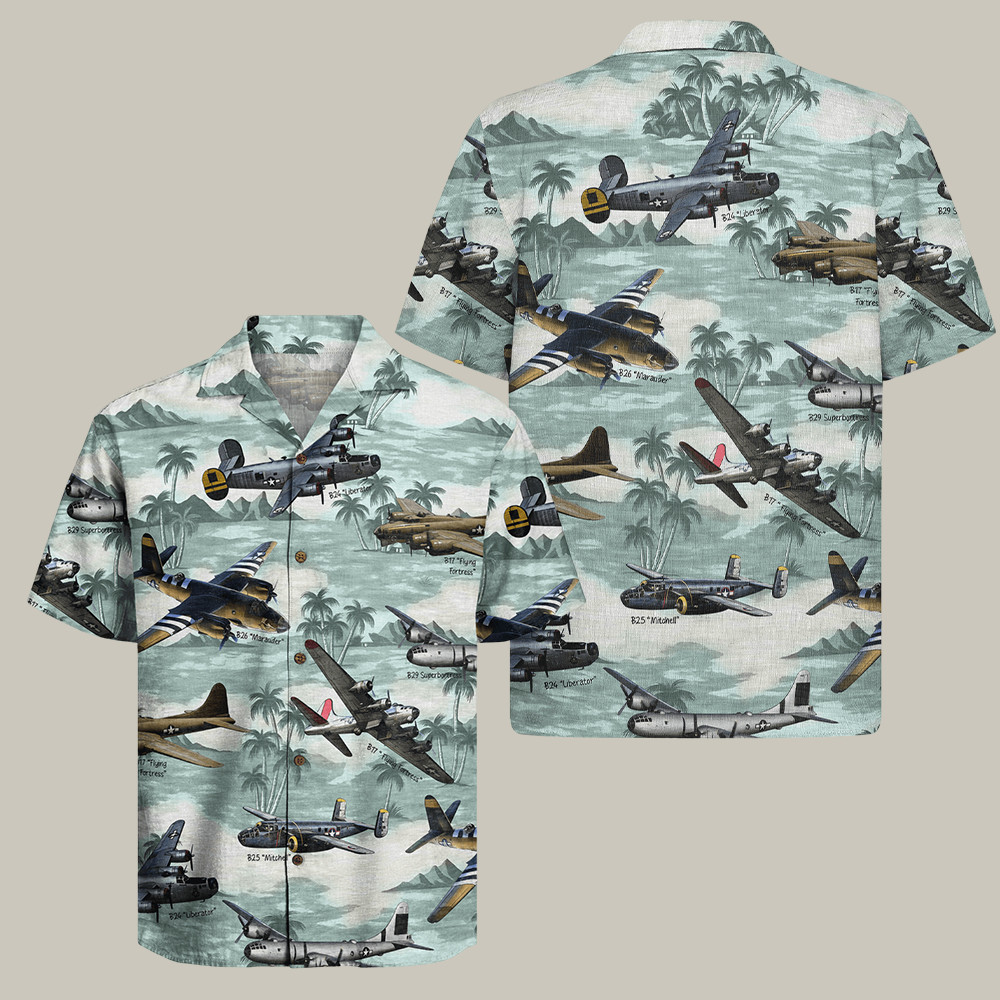 US 250th Anniversary Hawaiian Shirt Bomber Plane Apparel Unique Gifts For Father