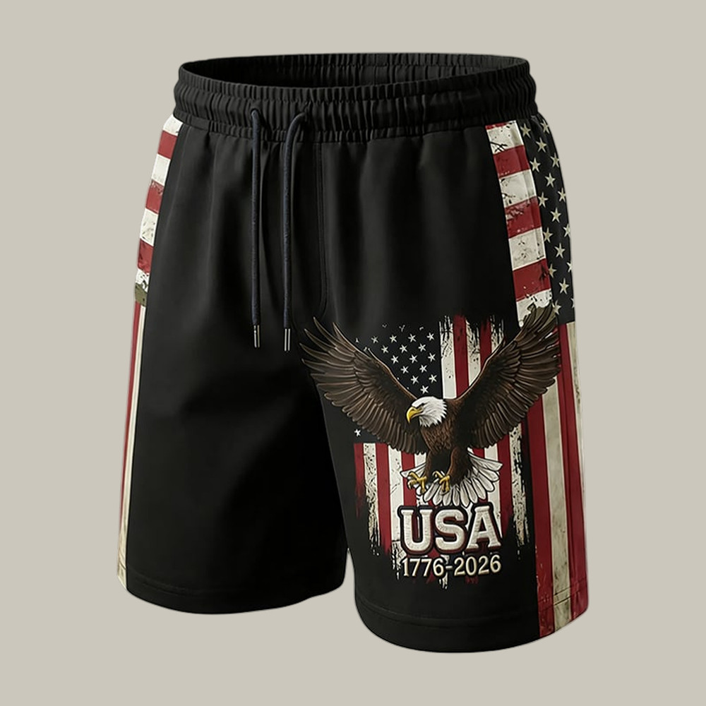 US 250th Anniversary National Flag 1776 2026 Shorts America Eagle Shorts July 4 Gift