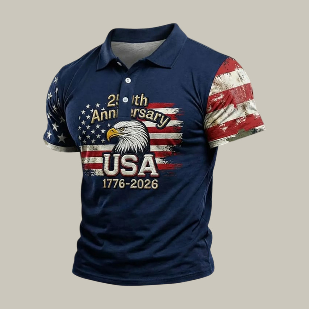 US 250th Anniversary National Flag Polo Shirt Fourth Of July Shirt Unique Gift For Patriots