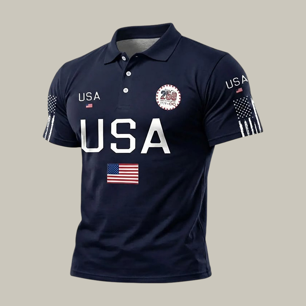 US 250th Anniversary National Flag Polo Shirt July 4 Clothes Independence Day Gift