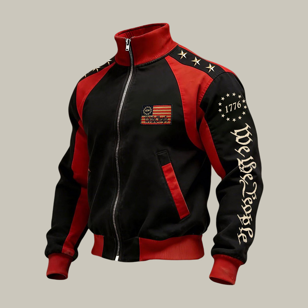 US 250th Anniversary We The People Collar Jacket Independence Day Apparel Present For Patriots