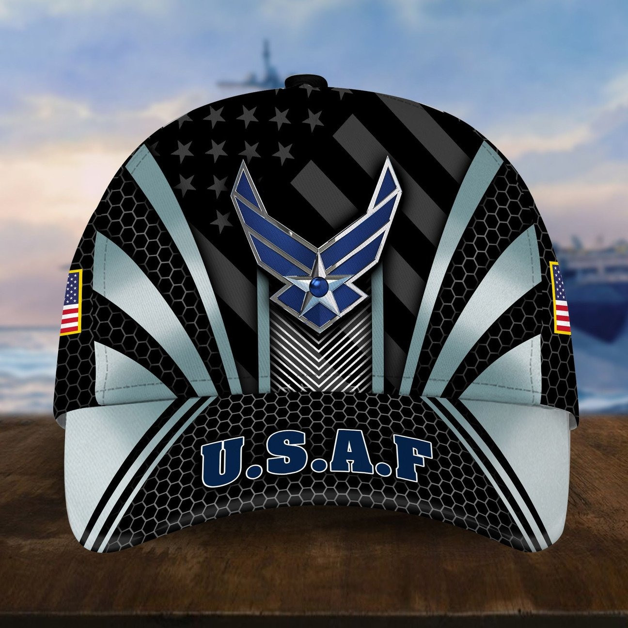 US Air Force Baseball Cap with Star Gift for Patriots Army on Veterans Day