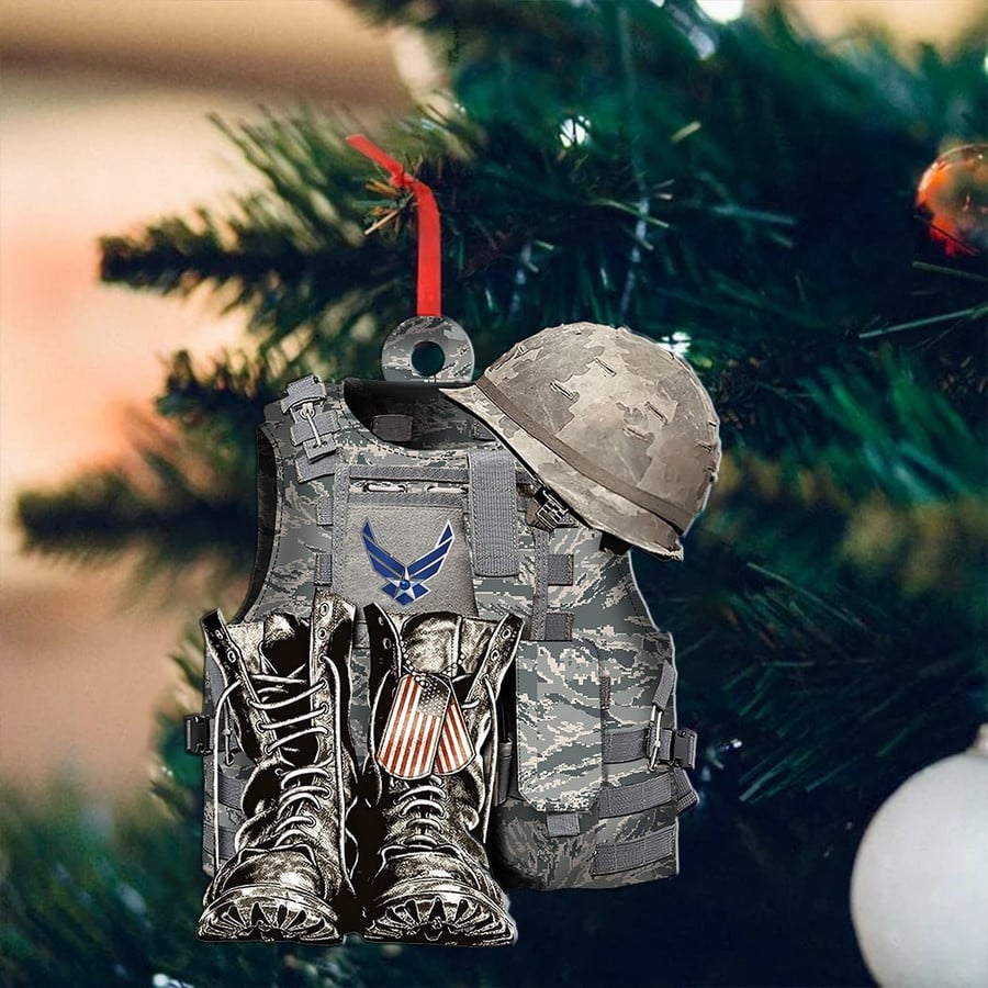 US Air Force Camo Uniform Christmas Ornament Winter Decor Christmas Gifts For Air Force Veteran