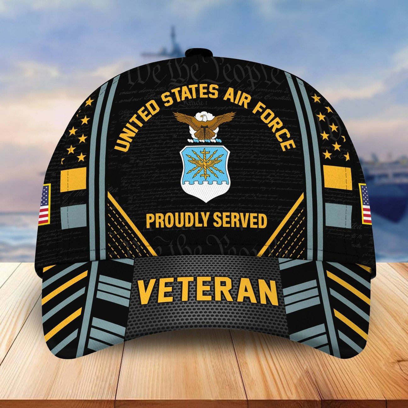 US Air Force Eagle Emblem Proudly Served Baseball Cap Gift For Patriotic Army on Veterans Day