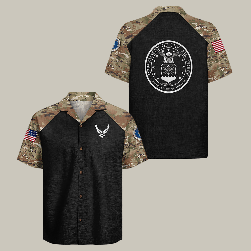 US Air Force Hawaiian Shirt Air Force Veteran Shirt Unique Gift For Husband