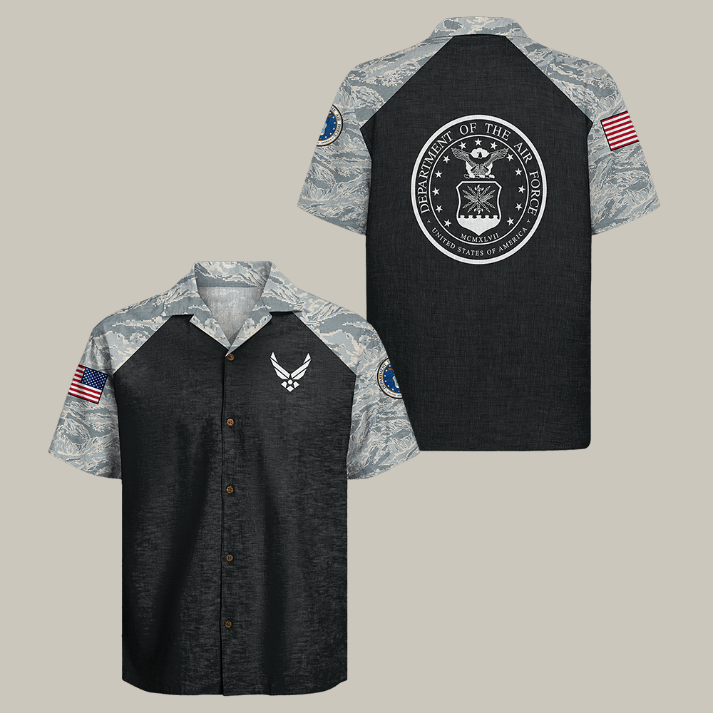 US Air Force Hawaiian Shirt Fly Fight Win Air Force Veteran Clothes Unique Gift For Him