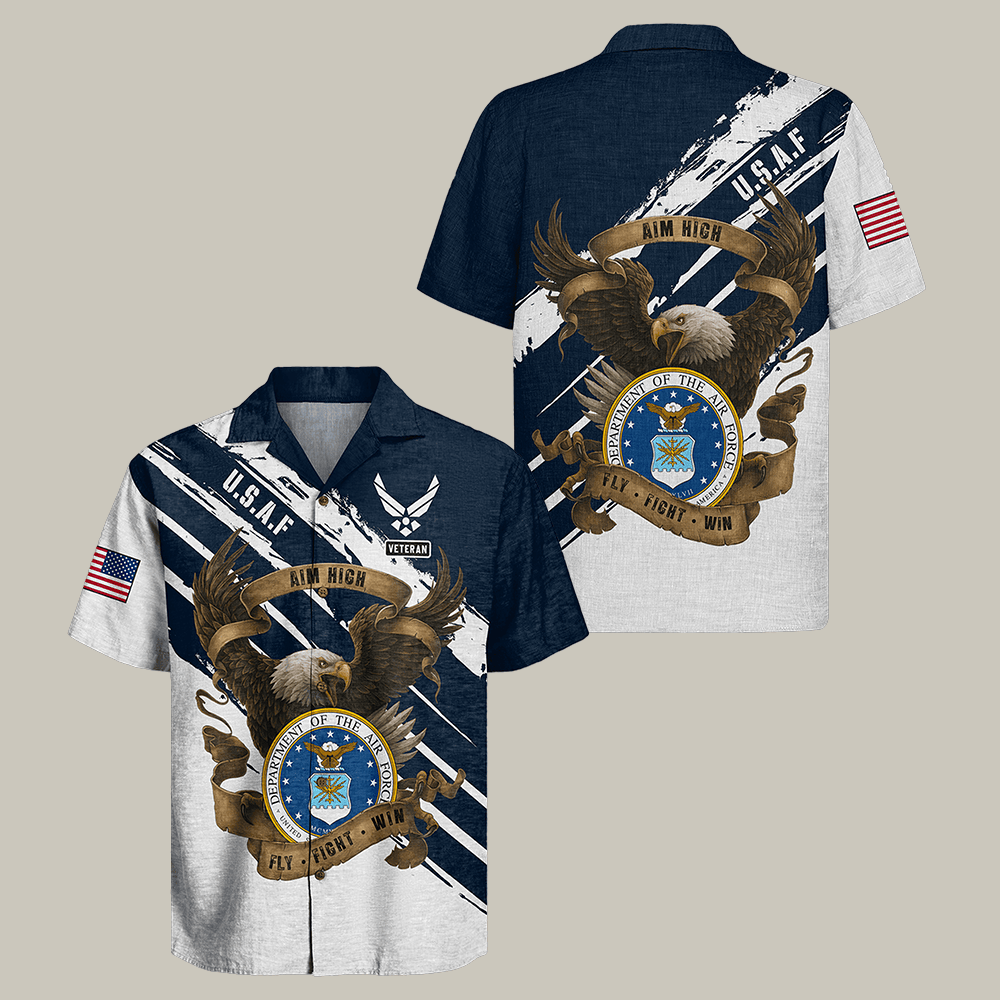 US Air Force Hawaiian Shirt Tactical Military Aesthetic 2026 USAF Clothes Best Gift For Him