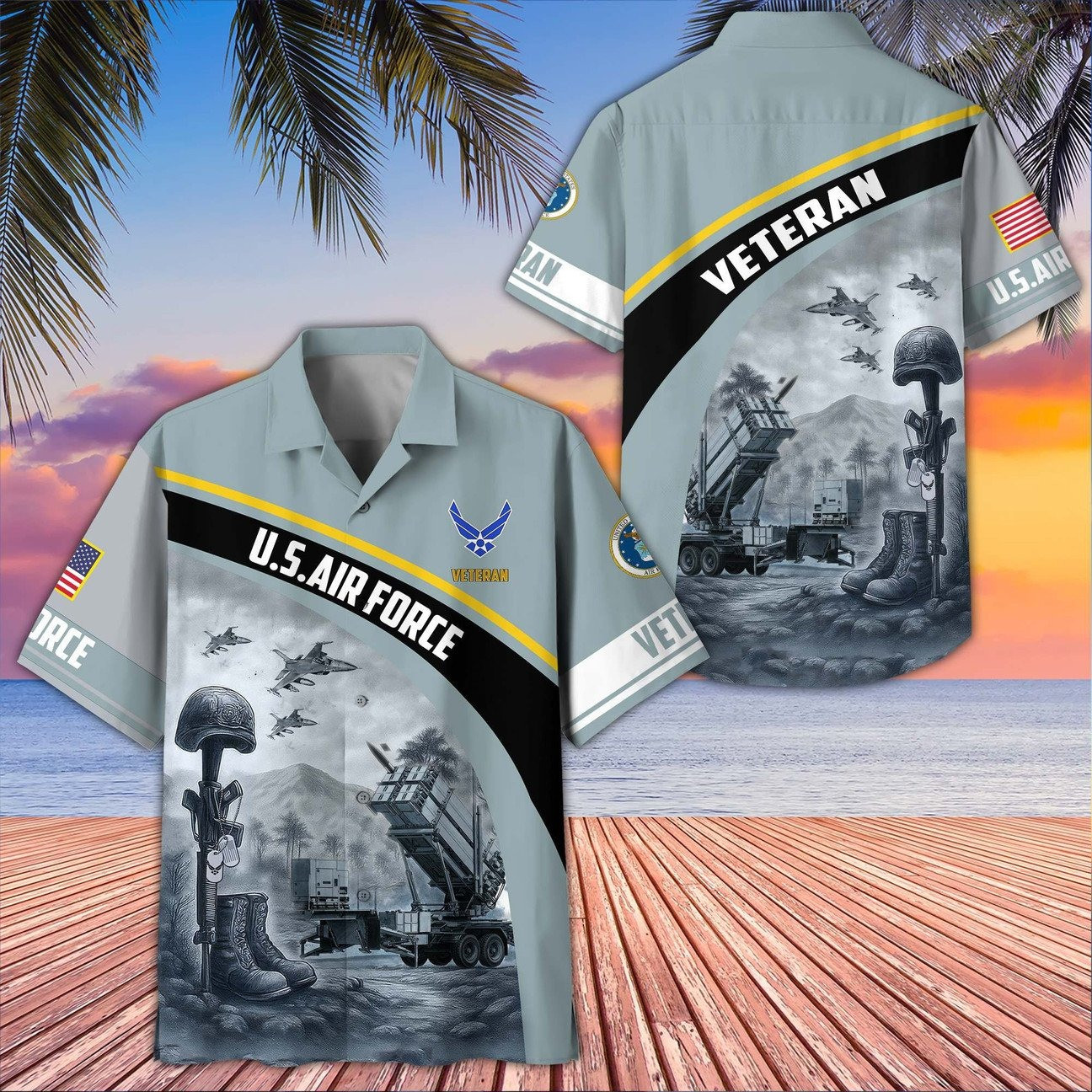 US Air Force Hawaiian Veteran Military Soldier Helicopter Shirt Memorial Gift for Army Men on Veterans Day