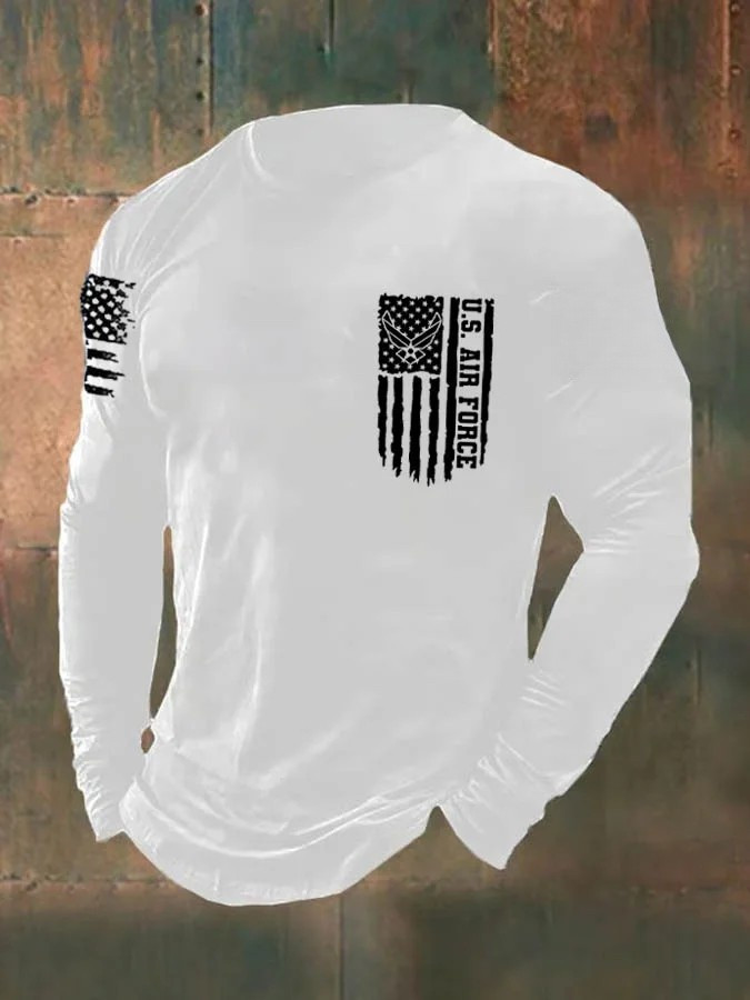 US Air Force Long Sleeve Shirt American Flag Air Force Apparel Gifts For Father