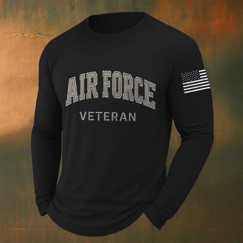 US Air Force Pattern Long Sleeve Shirt Proud U.S Air Force Veteran Memorial Merch