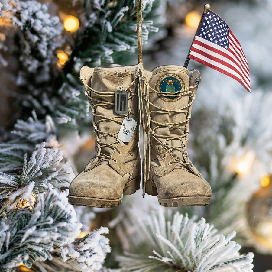 US Air Force Veteran Boots Christmas Ornament Xmas Home Decor Air Force Veteran Christmas Gift