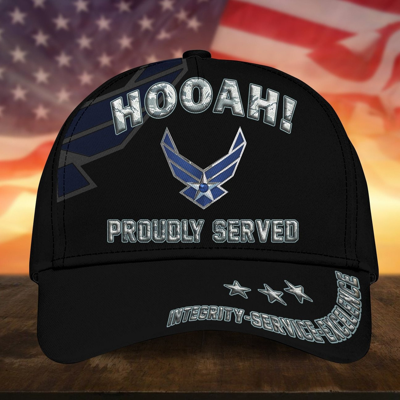 US Air Force Veteran HOOAH Baseball Cap Proudly Served Gift for Veterans