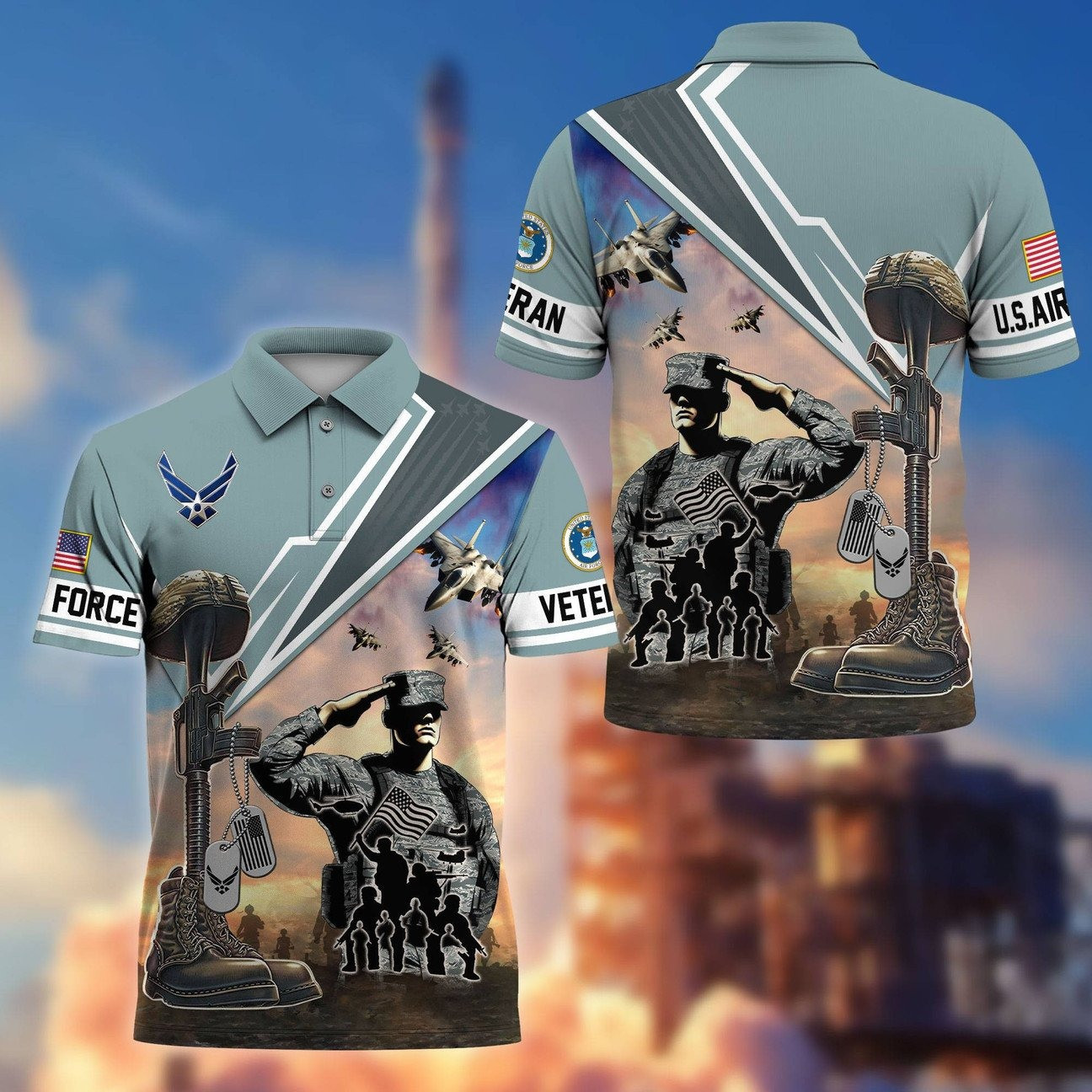 US Air Force Veterans Polo Shirt Patriotic Gift for Father and Friends and Husband on Veterans Day