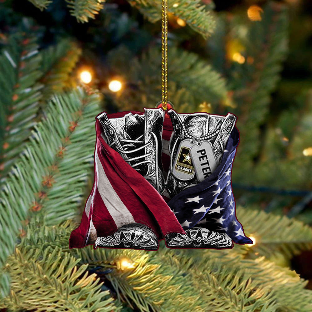 US Armed Forces Boots Military Ornament Christmas Tree Decorations Veteran Gifts Ideas 2024