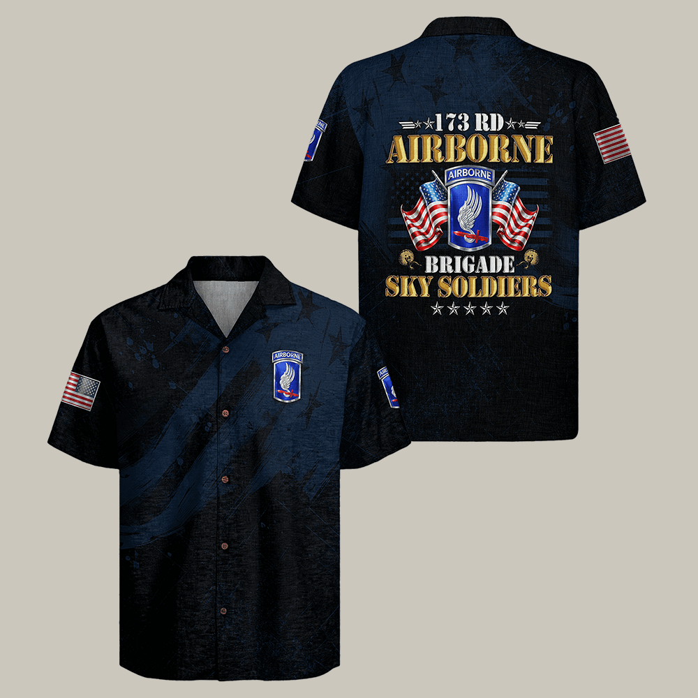 US Army 173rd Airborne Hawaiian Shirt Brigade Sky Soldiers Clothes Veteran Dad Gift