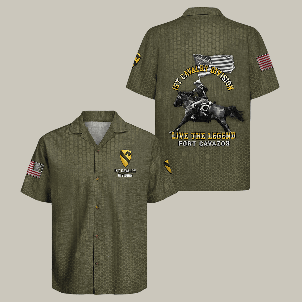 US Army 1st Cavalry Division Regiment Hawaiian Shirt 1st Cavalry Division Shirt Father Gift Idea