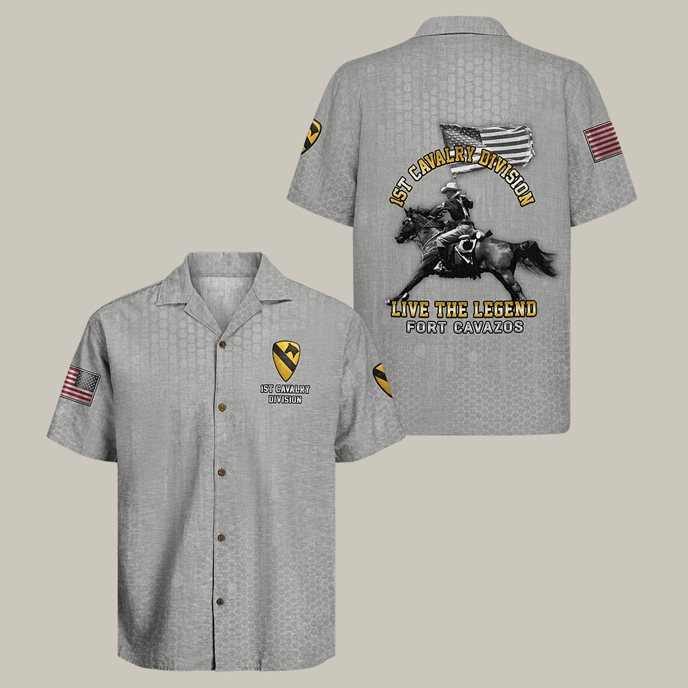 US Army 1st Cavalry Division Regiment Hawaiian Shirt Cavalry Retro Shirt Retired Veteran Gift