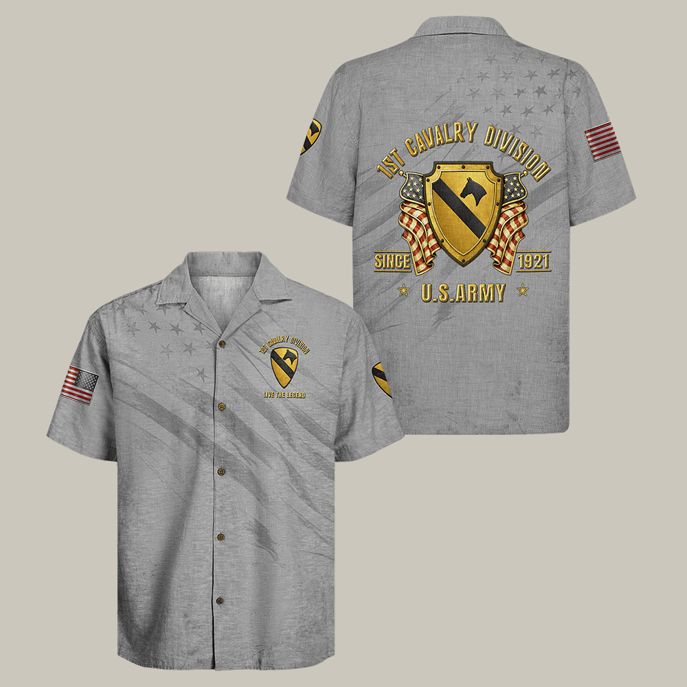 US Army 1st Cavalry Division Regiment Hawaiian Shirt US Army 1st Cavalry Division Shirt