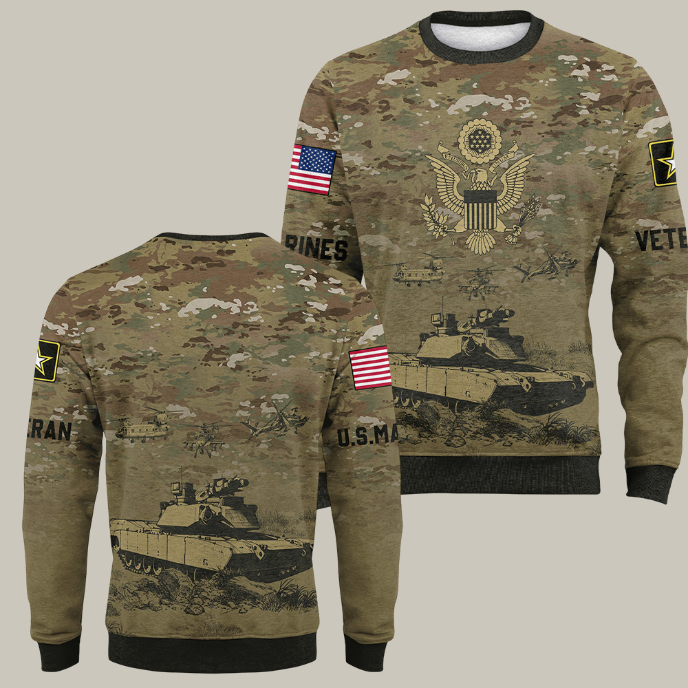 US Army 250th Anniversary Camo Sweatshirt Military Family Apparel Military Retirement Gifts