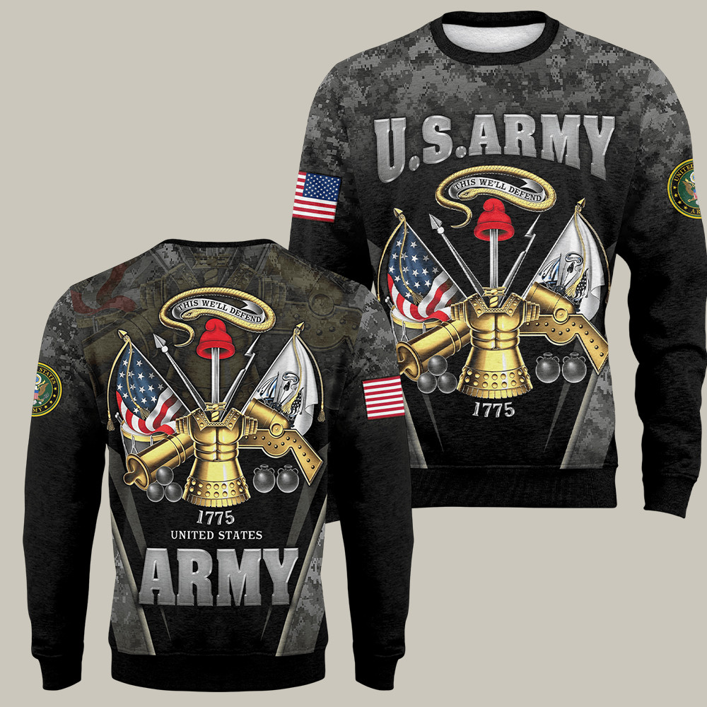 US Army 250th Anniversary Camo Sweatshirt This We'll Defend Gifts For Deployed Soldiers