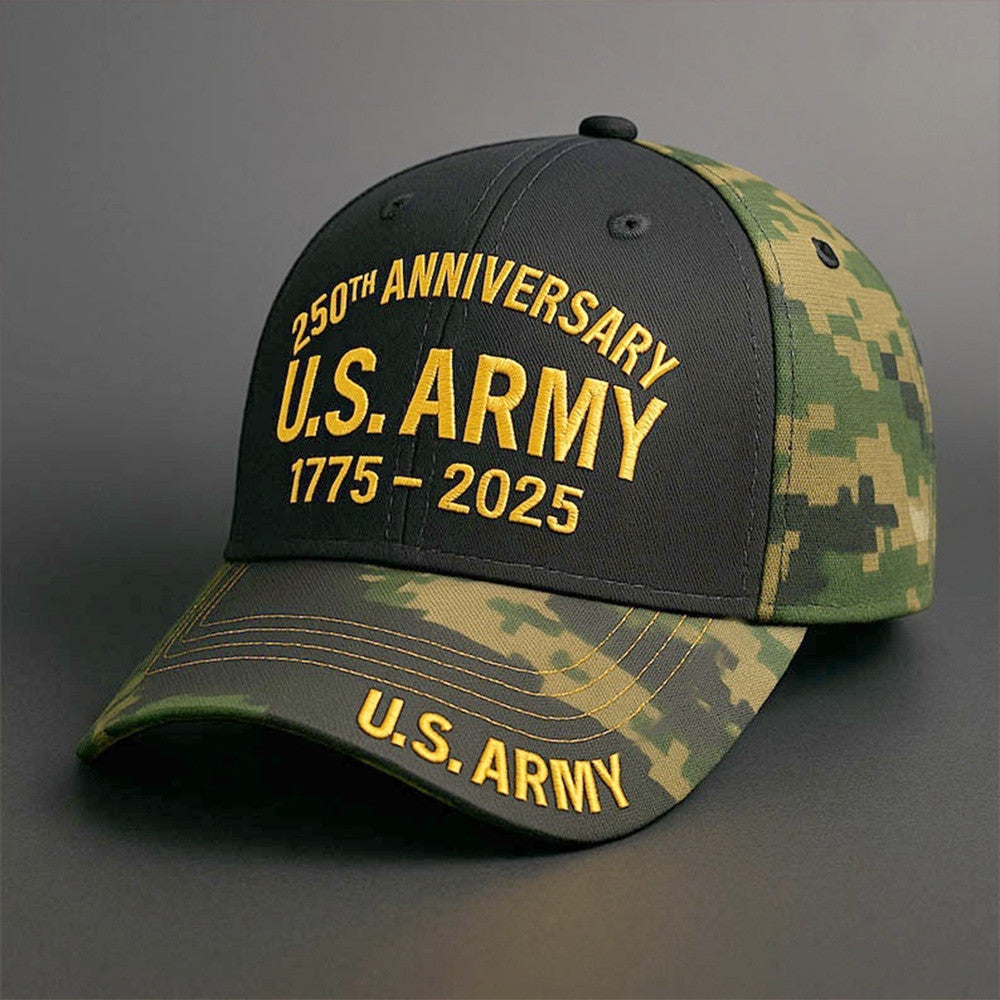 US Army 250th Anniversary Hat Pride Military Embroidered Camo Cap Gifts For Army