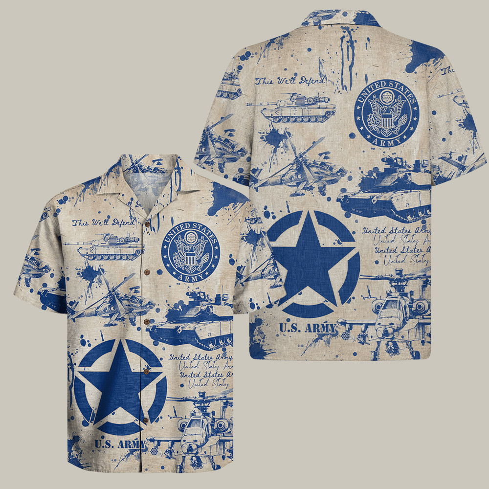 US Army 250th Anniversary Hawaiian Shirt Freedom Defender Army Dad Gift Shirt