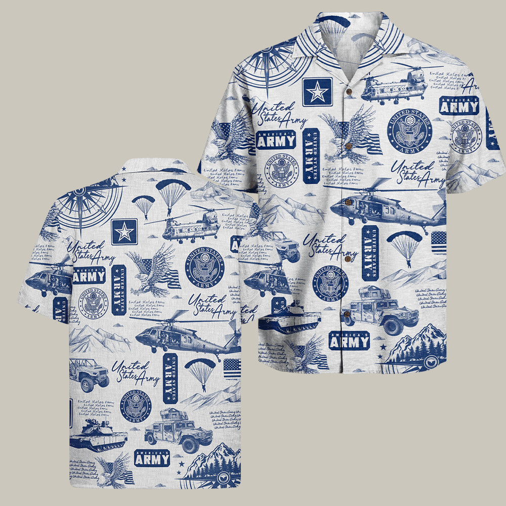 US Army 250th Anniversary Hawaiian Shirt Military Clothing Army Family Matching Shirt