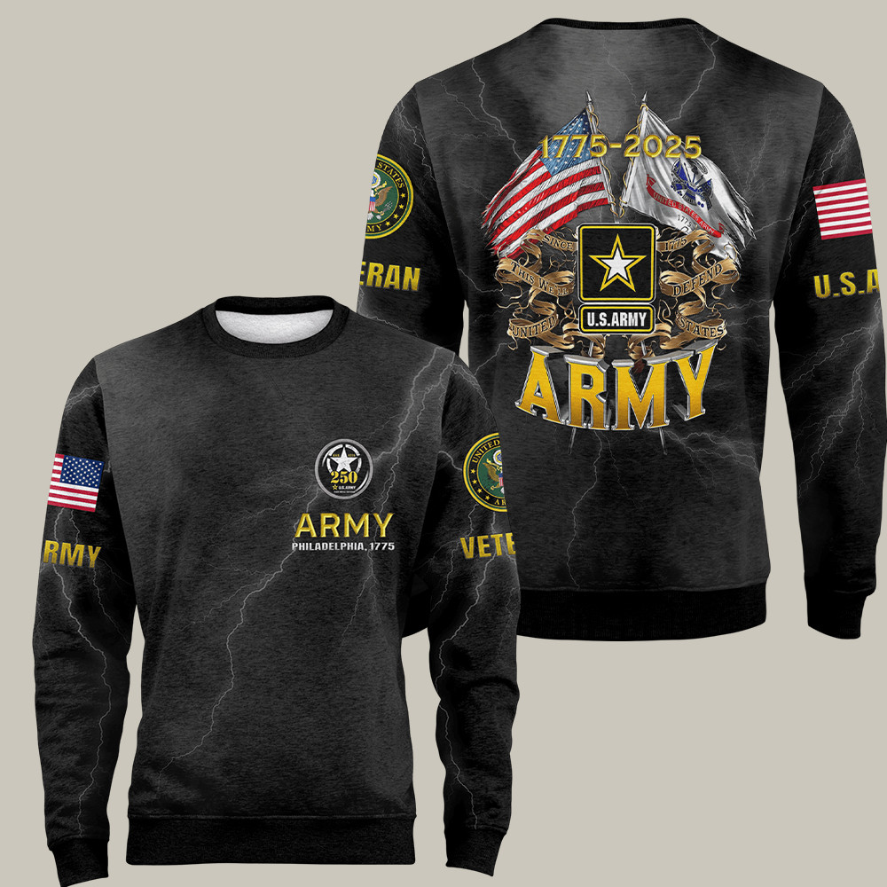 US Army 250th Anniversary Sweatshirt Philadelphia 1775 Best Veterans Day Gifts