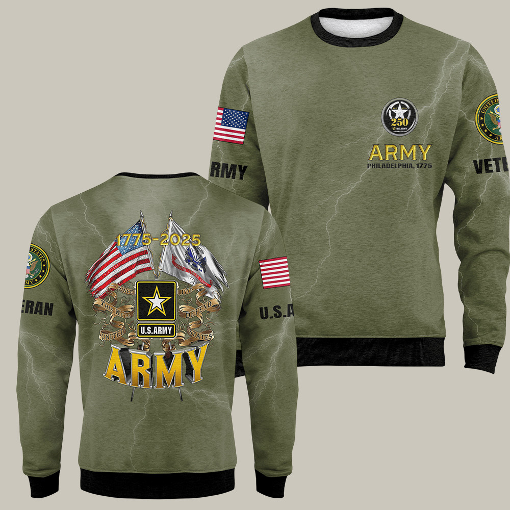 US Army 250th Anniversary Sweatshirt Philadelphia 1775 Gifts For Military Veterans