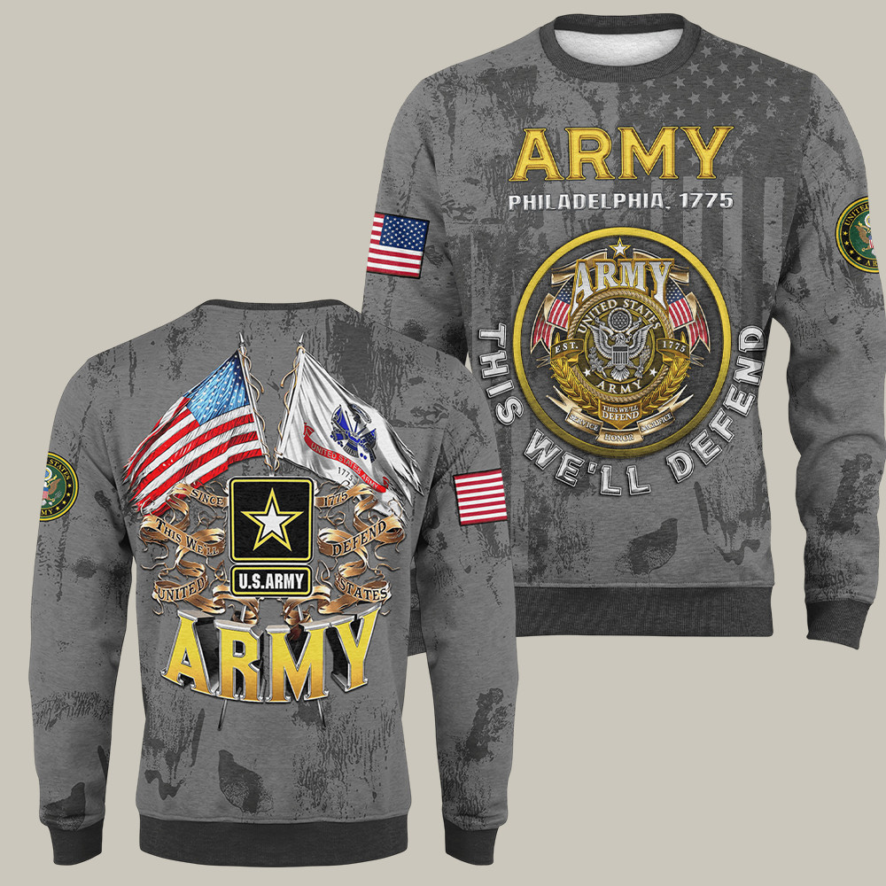 US Army 250th Anniversary Sweatshirt This We'll Defend Philadelphia 1775 Army Gifts